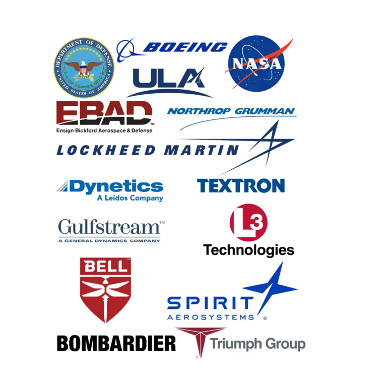 Customer and aerospace organization logos shown on the current D-J Engineering quality page